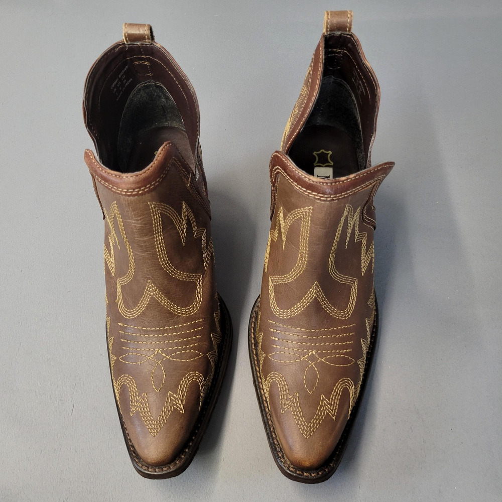 Myra Boots Womens Size 6 Brown Western Cowgirl Leather Ankle Booties Snip Toe - Picture 5 of 16